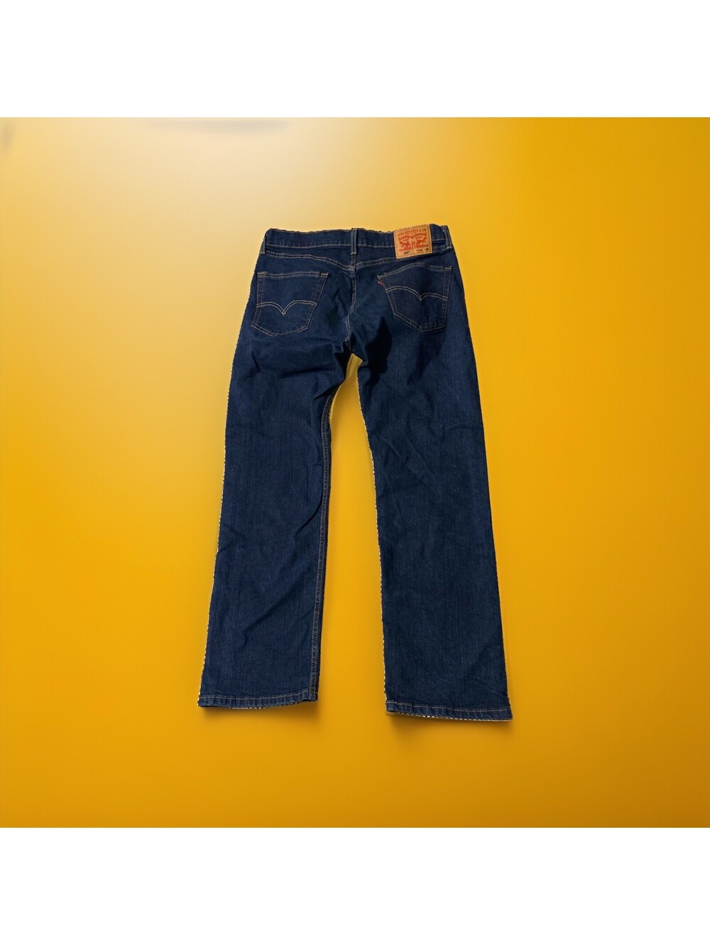 Levis Men's 34x30 505 Dark Wash Straight Boot Denim Jeans Work Casual All Season
